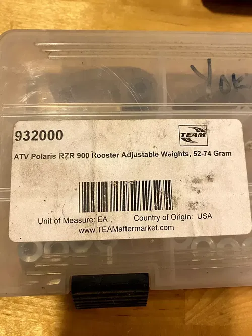 Polaris Team Rooster Adjustable Shift Clutch Weights 26-59 93200 RZR900 RZR 900