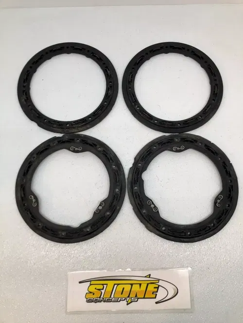 (4) 10" HIPER CARBON FIBER FRONT WHEEL BEADLOCK RINGS CF1 TECH3 RING SET TRX YFZ