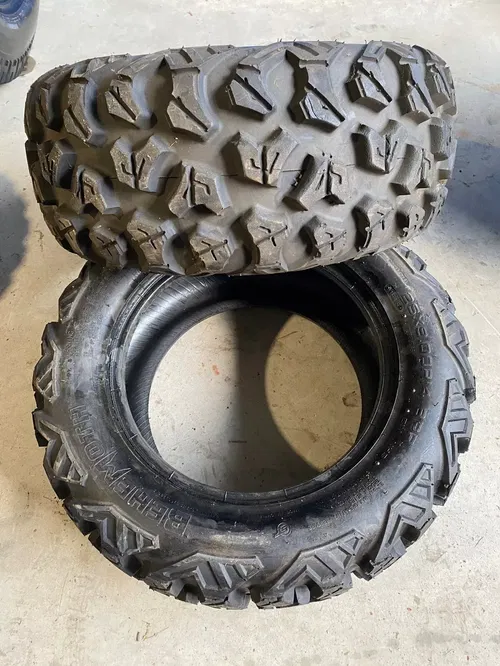 CST BEHEMOTH 26X9X14 8 PLY FRONT REAR TIRES UTV MAVERICK SET TIRE USED A