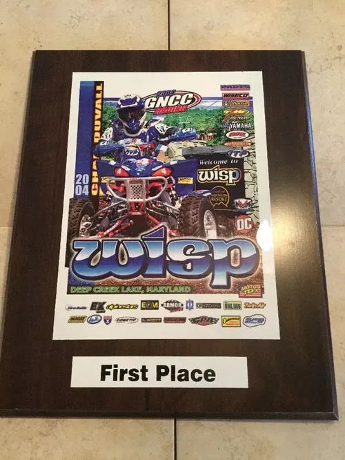 FIRST 1ST PLACE ATV GNCC RACING PLAQUE AWARD IMS ROLL DESIGN LAEGER'S 250R 450R