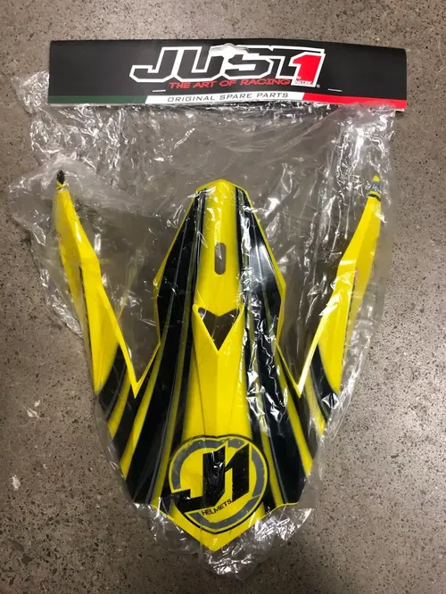 JUST1 J32 REPLACEMENT HELMET PEAK VISOR RAPTOR YELLOW LARGE MX DIRT BIKE