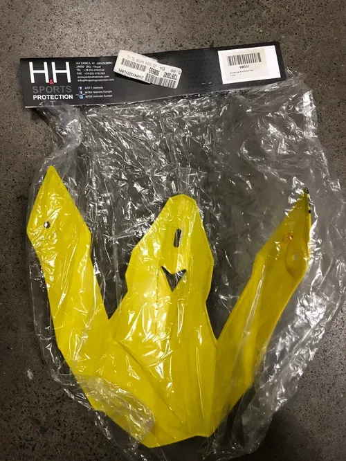 JUST1 J32 REPLACEMENT HELMET PEAK VISOR RAPTOR YELLOW LARGE MX DIRT BIKE