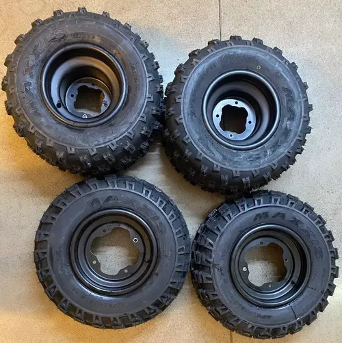 FRONT/REAR WHEELS/MAXXIS RADIAL TIRES YAMAHA STOCK WARRIOR 350 20X10X9 21X7X10