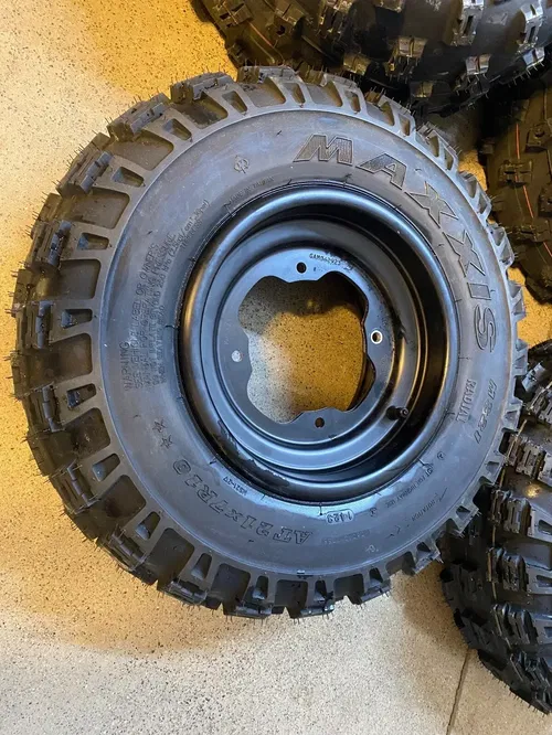 FRONT/REAR WHEELS/MAXXIS RADIAL TIRES YAMAHA STOCK WARRIOR 350 20X10X9 21X7X10