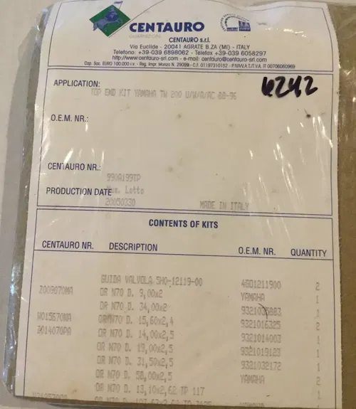 NEW! CENTAURO ATHENA TUCKER ROCKY TOP END GASKET KIT 86-96 YAMAHA YFM200 YFM 200