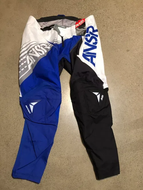 ANSR ANSWER A16 SYNC PANTS SYNCRON RACING WHITE BLACK BLUE ADULT MENS SIZE 42