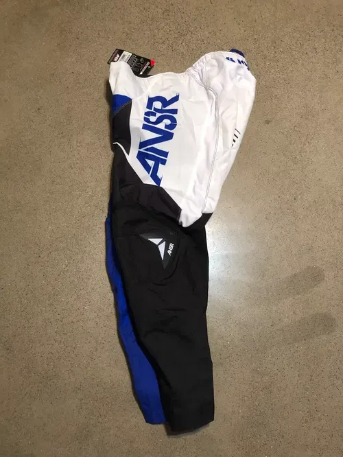ANSR ANSWER A16 SYNC PANTS SYNCRON RACING WHITE BLACK BLUE ADULT MENS SIZE 42
