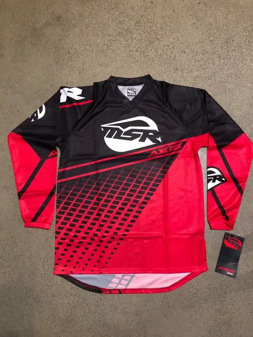 MSR M16 AXXIS BLACK RED JERSEY ADULT MENS SIZES M L XL 2XL MEDIUM LARGE