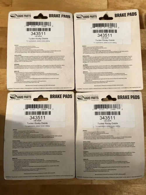 MSR Rear Brake Pads 4 PK 343511 546MSR 546 KX125 KX250 KTM 250MX 620 EXC 500 EXC