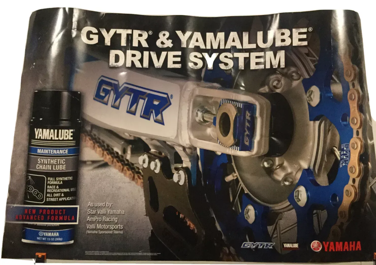 YAMAHA RACING GYTR YAMALUBE WALL POSTER BANNER DEALER GARAGE SIGN OFF-ROAD