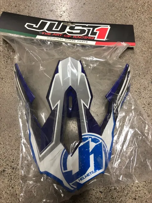 JUST1 J12 REPLACEMENT HELMET PEAK VISOR FLAME BLUE DIRT BIKE MOTORCYCLE