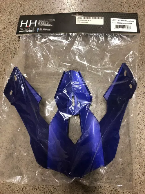 JUST1 J12 REPLACEMENT HELMET PEAK VISOR FLAME BLUE DIRT BIKE MOTORCYCLE