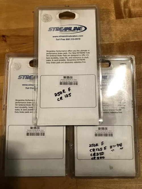 Streamline Front Brake Pads 3 PACKS Honda XR600 XR 600 R CR125 CR 125 250 500