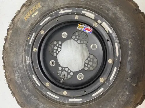 FRONT DWT BEADLOCK WHEELS 10X5 4-1 RAZR MX TIRES HONDA TRX450R TRX250R SUZUKI