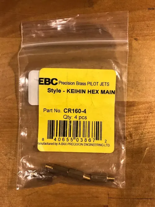 EBC CR160-4 Keihin Hex SLOT Head Style CARB Main JETS 160 BRASS SET OF 4
