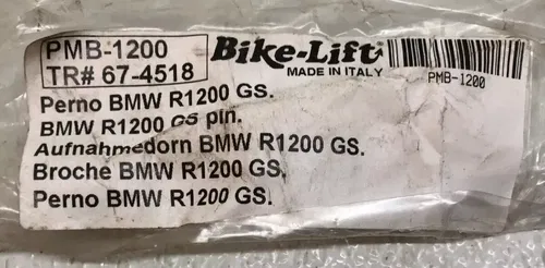Bike-Lift PMB-1200 BMW R1200 GS Pin Rear Paddock Stand Bolt Mandrel Shaft