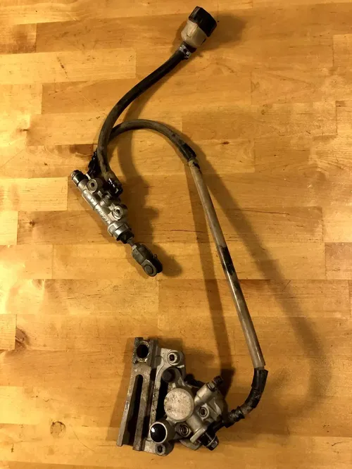OEM KAWASAKI 2011 KX100 KX 100 REAR BRAKE CALIPER MASTER CYLINDER LINE HOSE