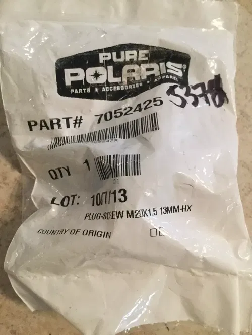 OEM POLARIS PLUG SCREW M20X1.5 13MM-HX OUTLAW 450 525 2007 2008 2009 2010 2011