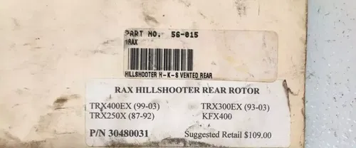 New Rax Performance Rear Brake Rotor Disc For Honda 99-03 TRX400EX TRX400X