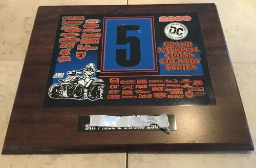LRD GNCC ATV MX RACING PLAQUE AWARD TRX250R 250R YFZ450R 450R 400EX 300EX LTR450