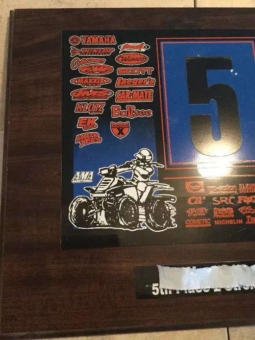 LRD GNCC ATV MX RACING PLAQUE AWARD TRX250R 250R YFZ450R 450R 400EX 300EX LTR450