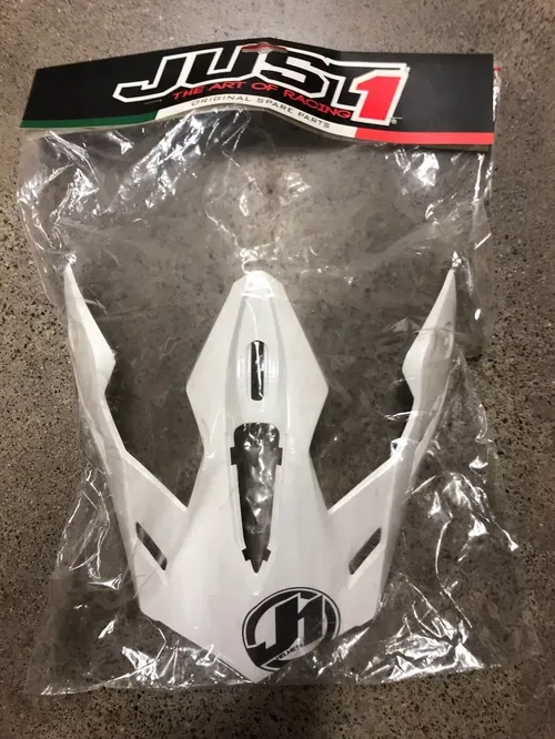 JUST1 J34 REPLACEMENT HELMET PEAK VISOR GLOSS WHITE DIRT BIKE MOTORCYCLE