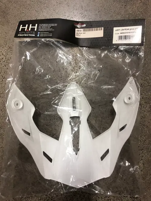 JUST1 J34 REPLACEMENT HELMET PEAK VISOR GLOSS WHITE DIRT BIKE MOTORCYCLE