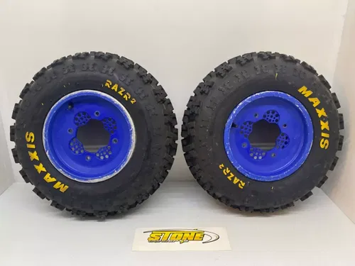 FRONT DWT ROK-OUT WHEELS 10X5 4-1 MAXXIS RAZR TIRES HONDA TRX450R TRX250R SUZUKI