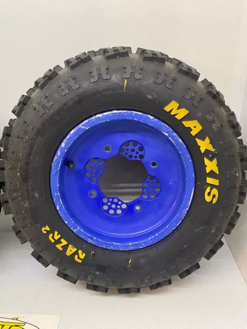 FRONT DWT ROK-OUT WHEELS 10X5 4-1 MAXXIS RAZR TIRES HONDA TRX450R TRX250R SUZUKI