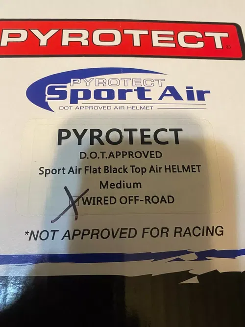 Pyrotect Sport Top Forced Air Duckbill HELMET MENS M MEDIUM MED FLAT BLACK