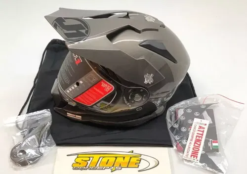 JUST1 J14 Solid Carbon Helmet Grey Gray Gloss Small S Dual Sport UTV Motorcycle