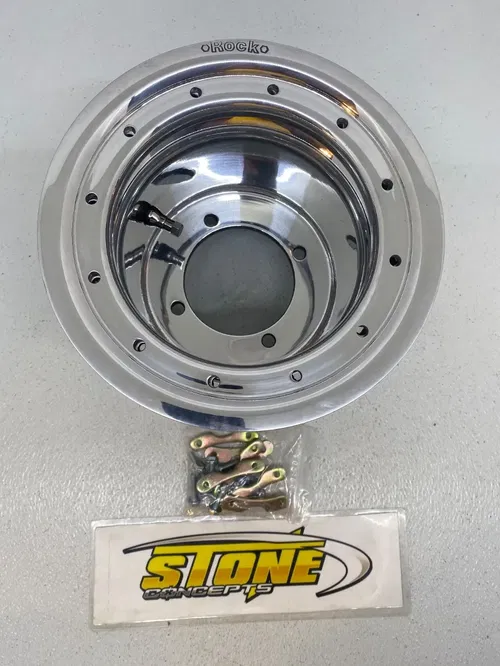 MOTOSPORT POLISHED REAR BEADLOCK WHEEL 8" 8X8 4/110 HONDA SUZUKI ROCK ATV
