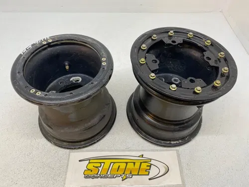 8" GPS BEADLOCK REAR WHEELS SET 8X8 4/115 YAMAHA YFZ450 BANSHEE YFZ450R WARRIOR