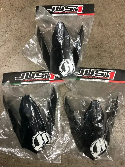 JUST1 J32 REPLACEMENT HELMET PEAK VISOR MATT BLACK QTY 3 MX MOTORCYCLE DIRT BIKE