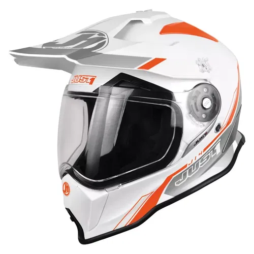 JUST1 J14 Helmet Line Silver White Gloss X Small XS Dual Sport UTV MX Motorcycle