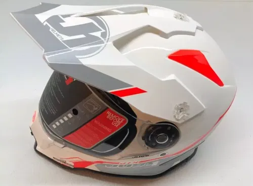 JUST1 J14 Helmet Line Silver White Gloss X Small XS Dual Sport UTV MX Motorcycle