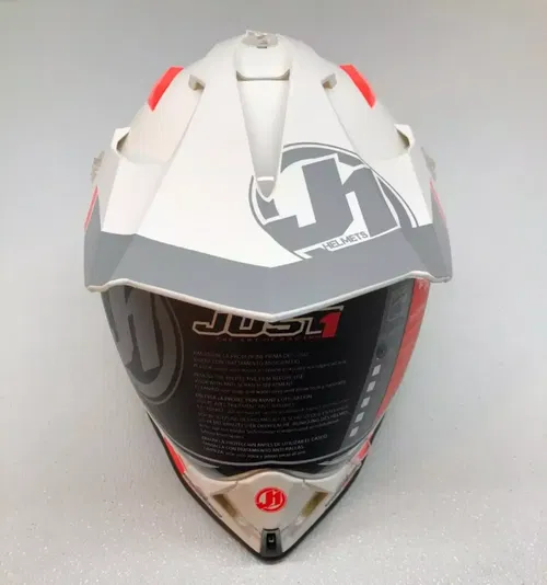 JUST1 J14 Helmet Line Silver White Gloss X Small XS Dual Sport UTV MX Motorcycle