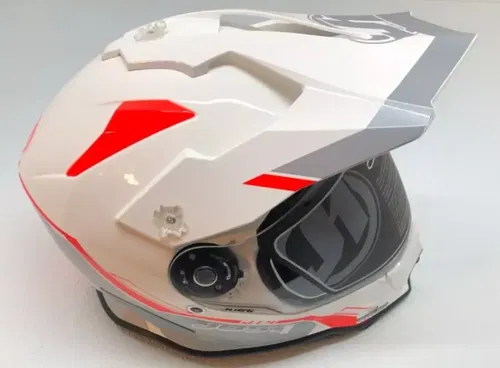 JUST1 J14 Helmet Line Silver White Gloss X Small XS Dual Sport UTV MX Motorcycle