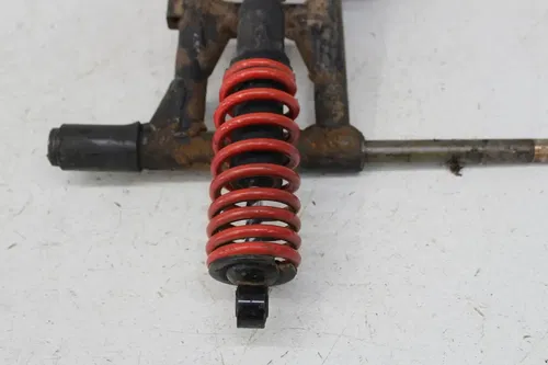 01 POLARIS SCRAMBLER 90 REAR AXLE BACK WHEEL PIVOT BOLT SHAFT W/ HUB & SHOCK