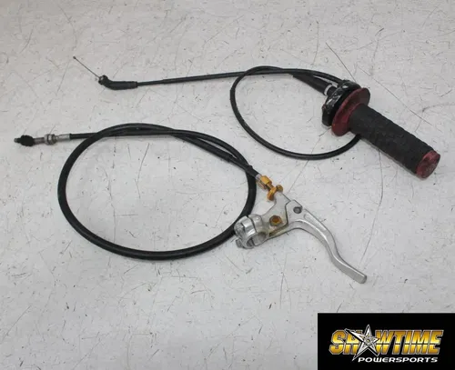 02 HONDA XR80R XR80 RIGHT THROTTLE GRIP CLUTCH PERCH LEVER W/ CABLE (READ)