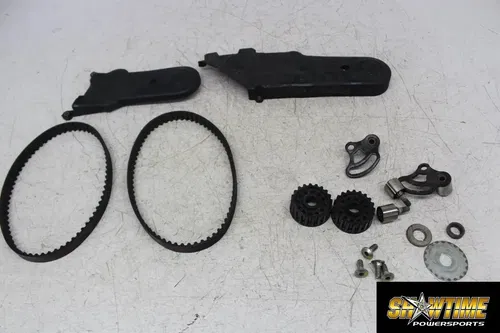 08-14 DUCATI MONSTER 696 ENGINE MOTOR TIMING CHAIN COVER W BELTS AND GEARS