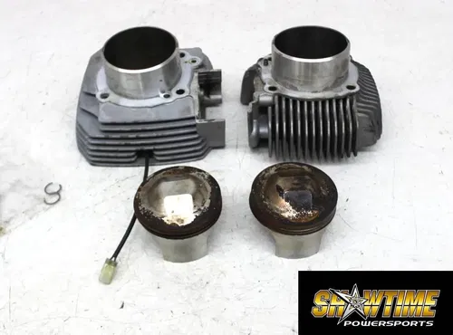 08-14 DUCATI MONSTER 696 ENGINE MOTOR FRONT REAR CYLINDER JUG PISTONS (SEE DESCP
