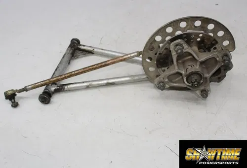 01-05 YAMAHA RAPTOR YFM 660 FRONT UPPER LEFT CONTROL A ARM HUB BRAKE CALIPER