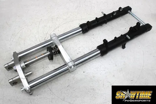 04-11 SUZUKI VSTROM 650 DL650 FRONT FORKS TRIPLE TREE CLAMP FORK TUBES (NICE)