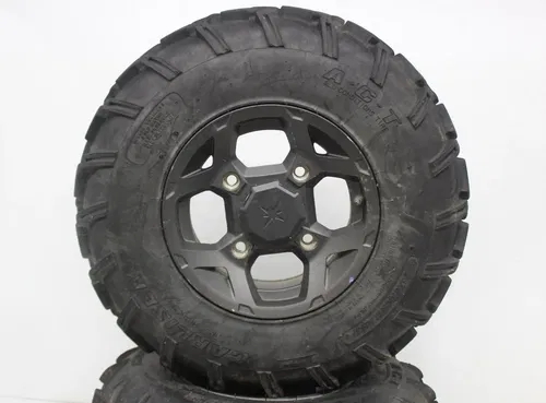 08-10 POLARIS RZR 800 FRONT REAR WHEELS RIMS (SEE DESCP)
