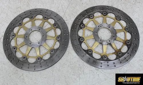07 BENELLI TNT 1130 BREMBO FRONT LEFT RIGHT BRAKE ROTORS DISCS