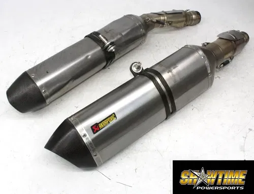 04-10 APRILIA RSV1000R AKRAPOVIC EXHAUST PIPE MUFFLER SLIP ON SILENCER SET (READ