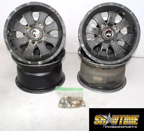 05-11 KAWASAKI BRUTE FORCE 650 RACELINE FRONT REAR BACK WHEELS RIMS SET