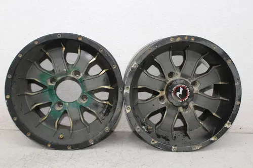 05-11 KAWASAKI BRUTE FORCE 650 RACELINE FRONT REAR BACK WHEELS RIMS SET
