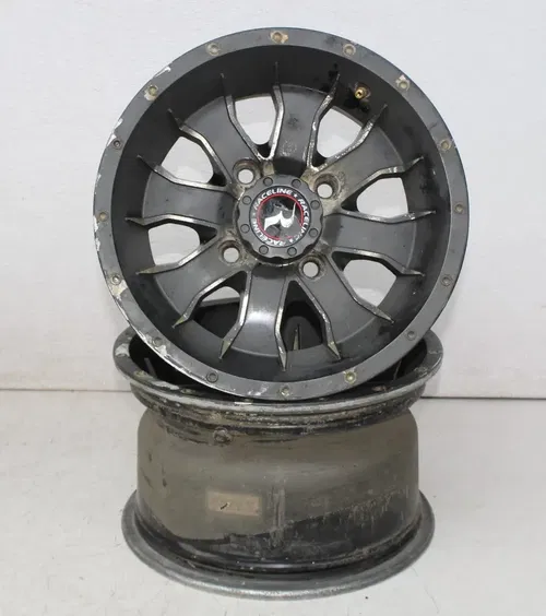 05-11 KAWASAKI BRUTE FORCE 650 RACELINE FRONT REAR BACK WHEELS RIMS SET